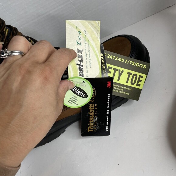 Golden Retriever Brown Women’s Nubuck Leather Comp Toe Boots NIB Size 9 1/2 - Picture 11 of 11